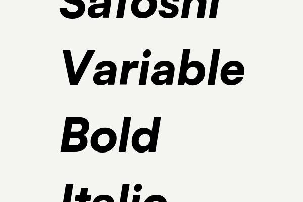 Satoshi Variable Bold Italic Font