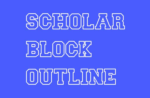 Scholar Block Outline Font