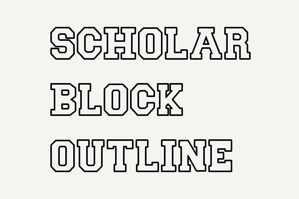Scholar Block Outline Font