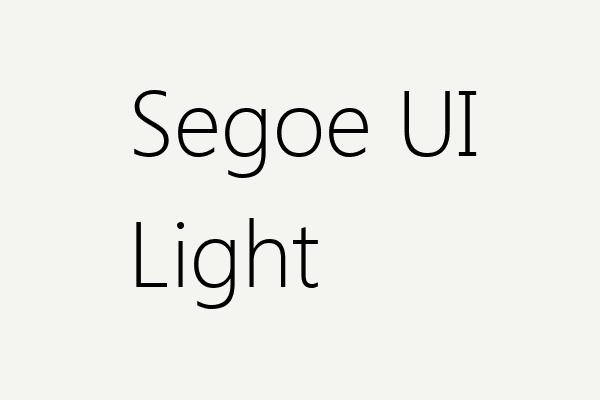Segoe UI Light Font