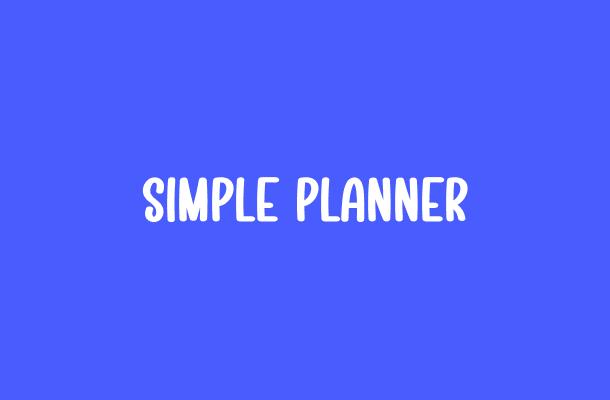 Simple Planner Font