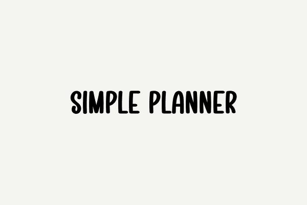 Simple Planner Font