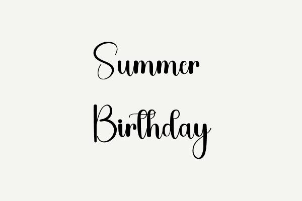 Summer Birthday Font