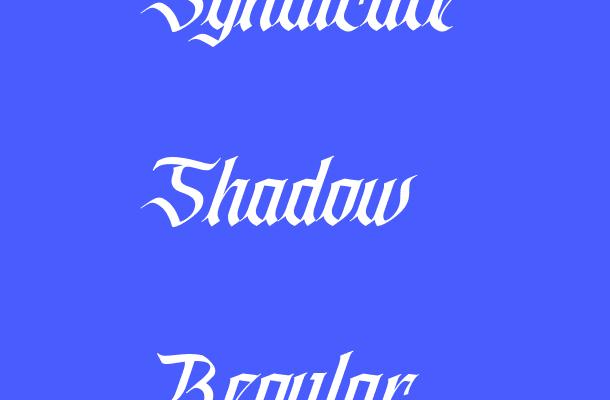 Syndicate Shadow Regular Font