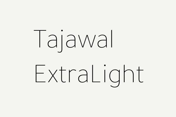 Tajawal ExtraLight Font