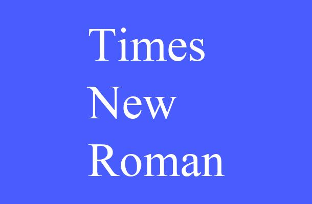Times New Roman Font