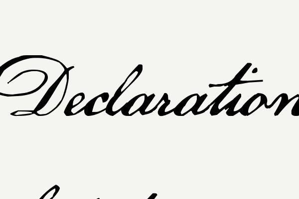 US Declaration Script Font