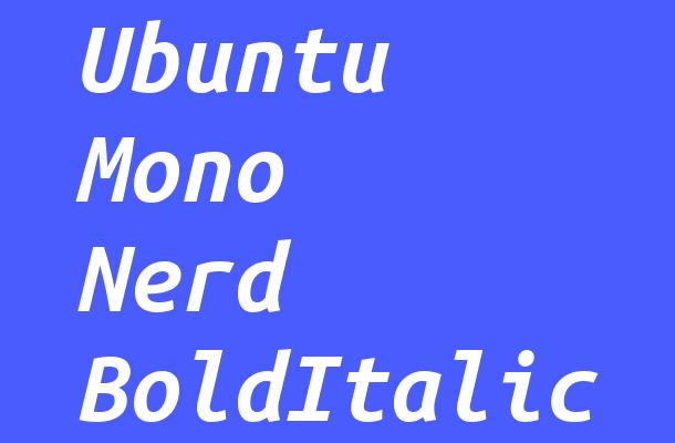Ubuntu Mono Nerd BoldItalic Font