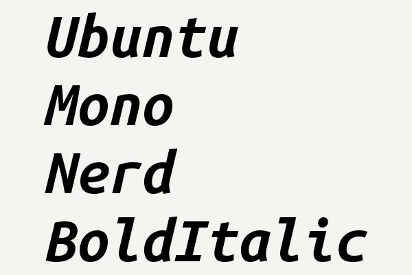 Ubuntu Mono Nerd BoldItalic Font