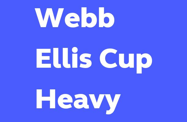 Webb Ellis Cup Heavy Font