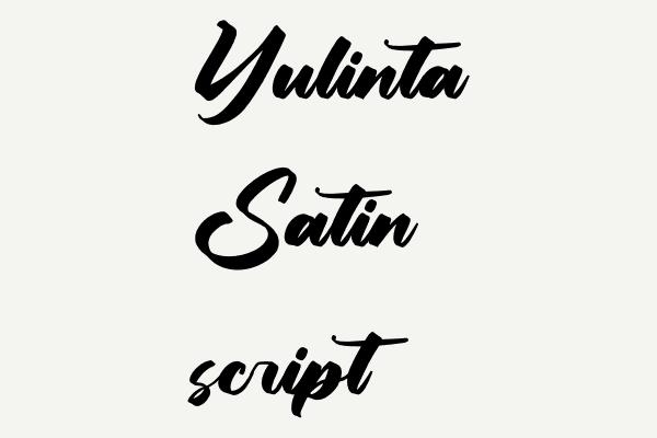 Yulinta Satin script Font