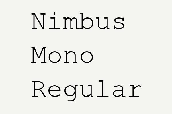 Nimbus Mono Regular Font