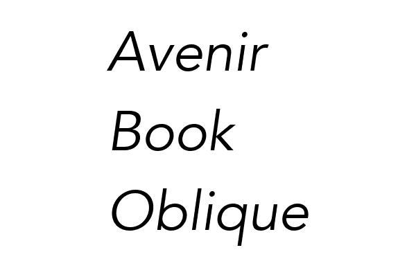 Avenir Book Oblique Font
