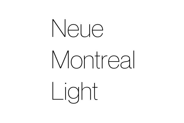 Neue Montreal Light Font
