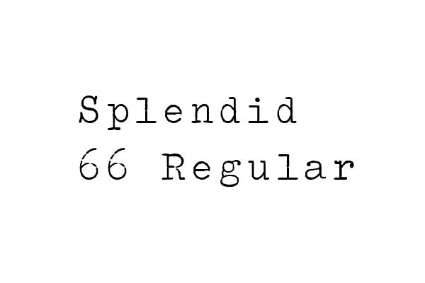 Splendid 66 Regular Font